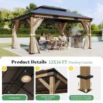 12' x 16' Heavy Duty Gazebo with Curtains