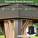 Aoxun 20x12 Hardtop Gazebo with Curtains and Netting