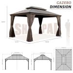 12' x 16' Hardtop Gazebo with Curtains and Netting