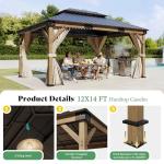 12' x 14' Heavy Duty Hardtop Gazebo with Privacy Curtains