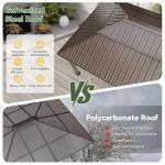 Aoxun 20x12 Hardtop Gazebo with Curtains and Netting