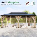 12' x 20' Heavy Duty Hardtop Gazebo with Curtains