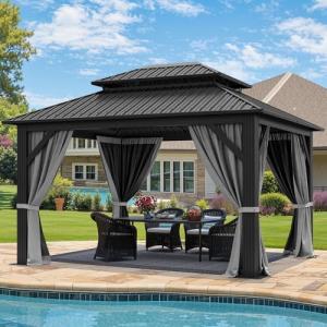 YITAHOME 12x14ft Heavy Duty Hardtop Gazebo