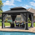 YITAHOME 12x14ft Heavy Duty Hardtop Gazebo