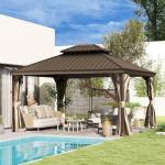 Domi 12x14FT Hardtop Outdoor Gazebo with Drainage