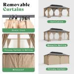 12' x 20' Heavy Duty Hardtop Gazebo with Curtains