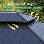 12' x 14' Heavy Duty Hardtop Gazebo with Privacy Curtains