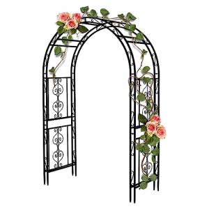 Teabelle Black Metal Garden Arbor for Climbing Plants