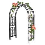 Teabelle Black Metal Garden Arbor for Climbing Plants