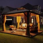 12' x 12' Hardtop Gazebo with Curtains and Netting