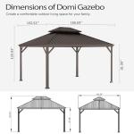 Domi 12x14FT Hardtop Outdoor Gazebo with Drainage