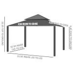 12' x 12' Hardtop Gazebo with Curtains and Netting