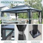 12'x16' Hardtop Gazebo with Netting and Curtains