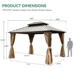 YITAHOME 10x12ft Hardtop Gazebo with Netting