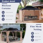 Cedar Wood Patio Gazebo with Metal Roof