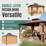 12' x 12' Hardtop Gazebo with Curtains and Netting
