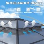 12'x16' Hardtop Gazebo with Netting and Curtains