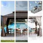 12' x 16' Hardtop Gazebo with Curtains and Netting