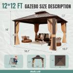 12' x 12' Hardtop Gazebo with Curtains and Netting