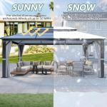 12'x16' Hardtop Gazebo with Netting and Curtains