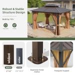 Aoxun 10’x12’ Hardtop Metal Gazebo with Netting