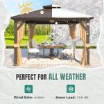 12' x 12' Hardtop Gazebo with Curtains and Netting