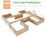 AMERLIFE 12x12 Wooden Raised Garden Bed Planter