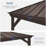 Domi 12x14FT Hardtop Outdoor Gazebo with Drainage