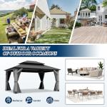 12FT x 16FT Outdoor Wooden Gazebo with Netting