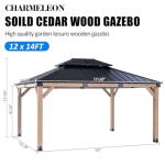 Cedar Wood Patio Gazebo with Metal Roof