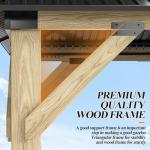 GARTOO 11’x13’ Outdoor Wooden Hardtop Gazebo