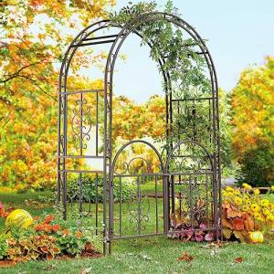 Montebello 7-Foot Black Metal Garden Arbor