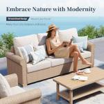 4-Piece Wicker Patio Furniture Set with Cushions