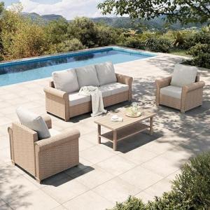 Beige 4-Piece All-Weather Patio Furniture Set
