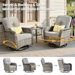 Wicker Patio Furniture Set with Swivel Rockers