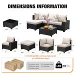 Beige 5-Piece All-Weather Wicker Patio Set