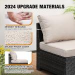 Beige 5-Piece All-Weather Wicker Patio Set