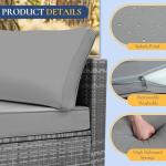 7-Piece Wicker Patio Furniture Set with Cushions