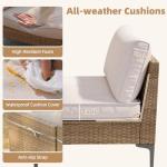 5-Piece Wicker Patio Furniture Set with Cushions