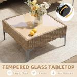 5-Piece Wicker Patio Furniture Set with Cushions