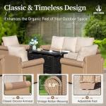 Beige 4-Piece All-Weather Patio Furniture Set