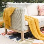5-Piece Wicker Patio Furniture Set with Cushions