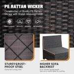 Beige 5-Piece All-Weather Wicker Patio Set