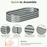 Foxlang Galvanized Oval Raised Garden Bed Kit