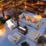 7-Piece Wicker Patio Furniture Set with Cushions