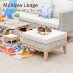 5-Piece Wicker Patio Furniture Set with Cushions