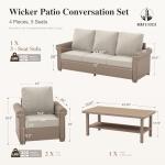 Beige 4-Piece All-Weather Patio Furniture Set