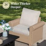 MIXPATIO Beige Wicker Patio Furniture Set 4 Pieces
