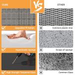 Blue-Gray Wicker Patio Conversation Set with Table