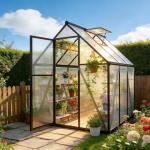 6x6 FT Outdoor Polycarbonate Greenhouse with Vent